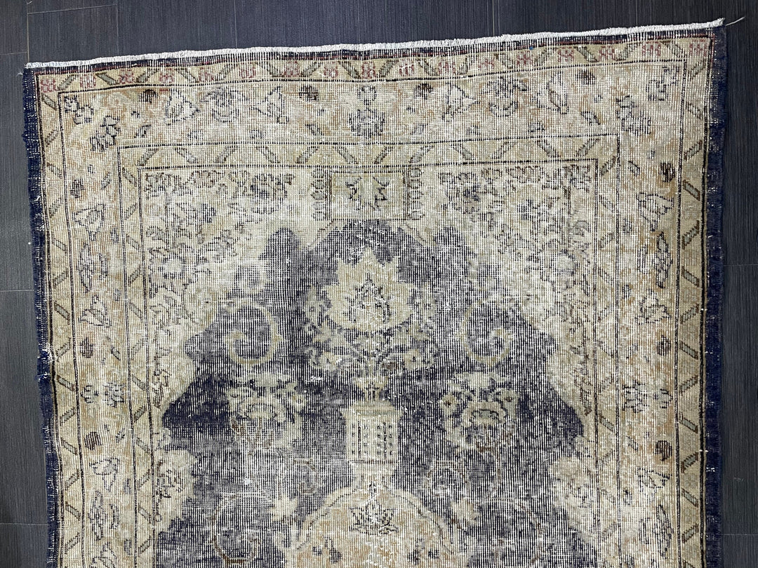 Blue Turkish Oushak Rug 4' 5" x 7' 11" Hand-Knotted | No. WR29019