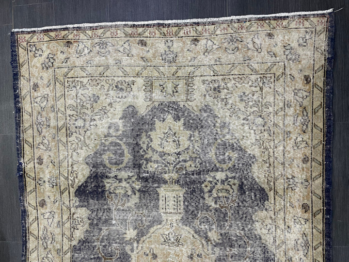 Blue Turkish Oushak Rug 4' 5" x 7' 11" Hand-Knotted | No. WR29019