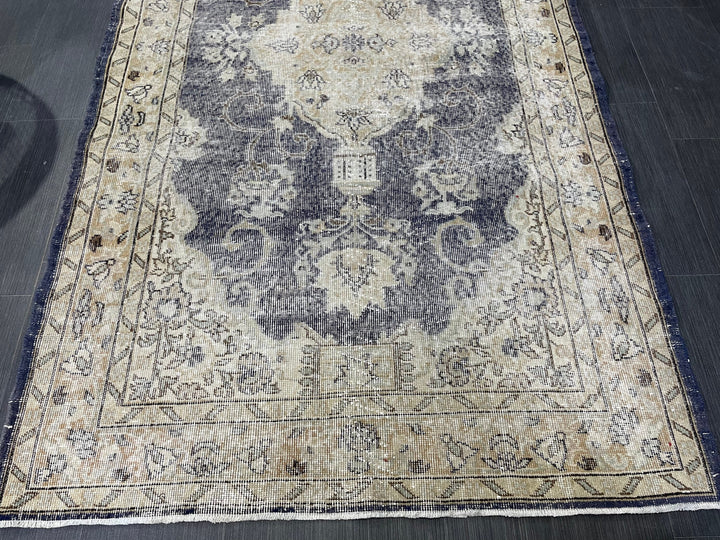 Blue Turkish Oushak Rug 4' 5" x 7' 11" Hand-Knotted | No. WR29019