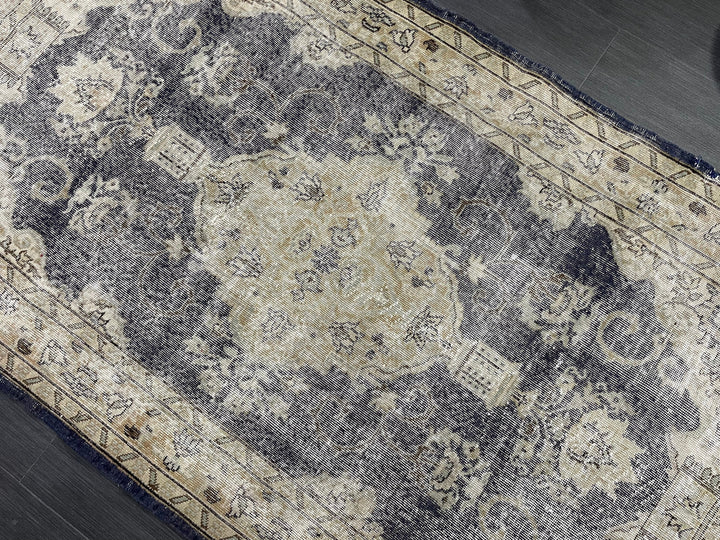 Blue Turkish Oushak Rug 4' 5" x 7' 11" Hand-Knotted | No. WR29019