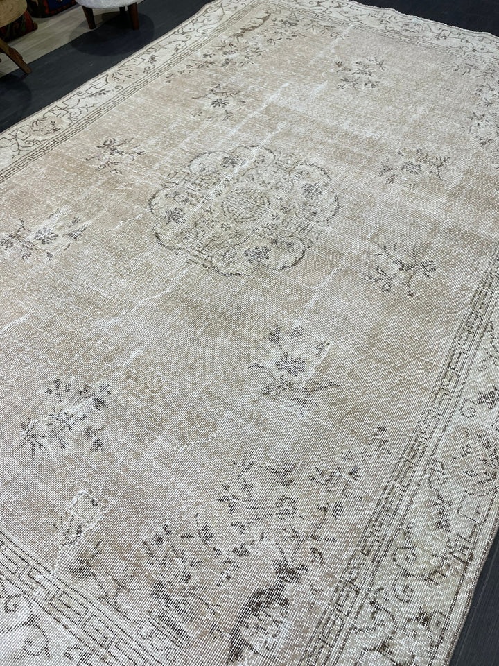 Blue Turkish Vintage Rug 6' 9" x 10' 1" Hand-Knotted | No. WR13674