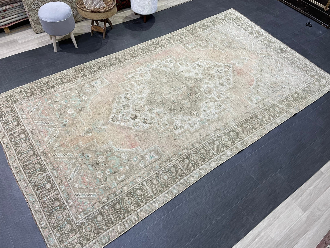 Rust Turkish Oushak Rug 6' 1" x 11' 2" Hand-Knotted field