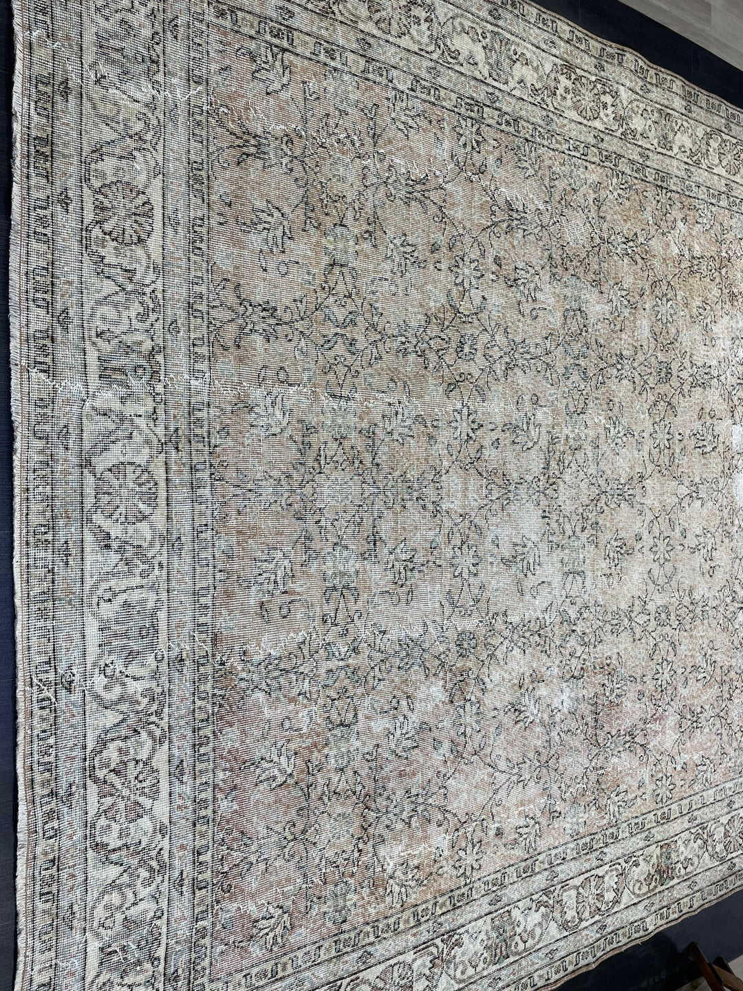 Beige Turkish Vintage Rug 8' 5" x 12' 1" Hand-Knotted | No. WR42134