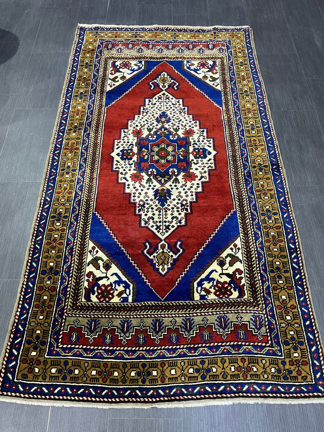Green Turkish Oushak Rug 3' 10" x 7' 1" Hand-Knotted | No. WR90254