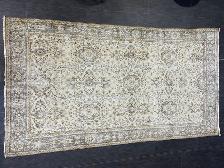 Beige Turkish Vintage Rug 3' 9" x 6' 11" Hand-Knotted | No. WR80898