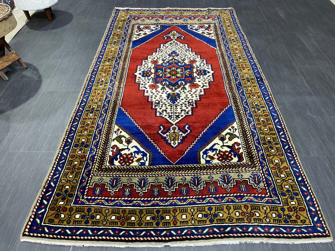 Green Turkish Oushak Rug 3' 10" x 7' 1" Hand-Knotted | No. WR90254