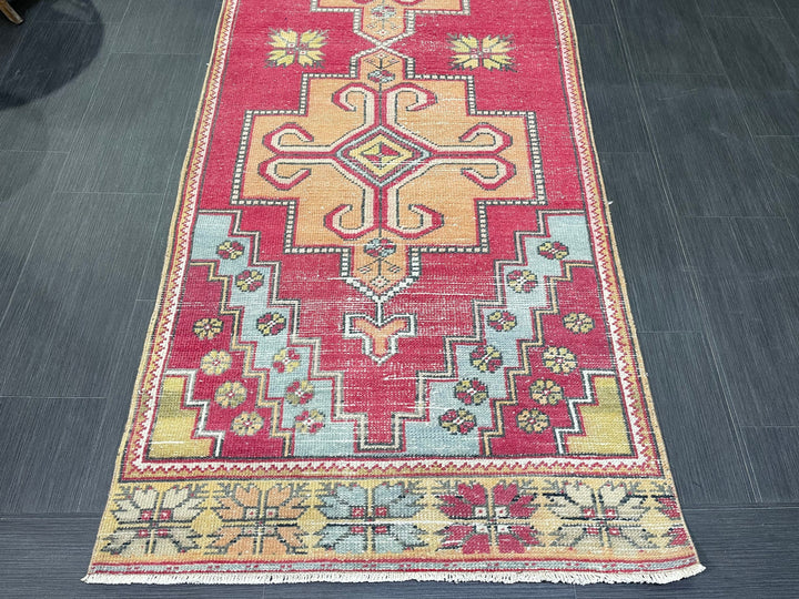 Beige Turkish Runner Rug 3' 4" x 9' 3" Hand-Knotted view