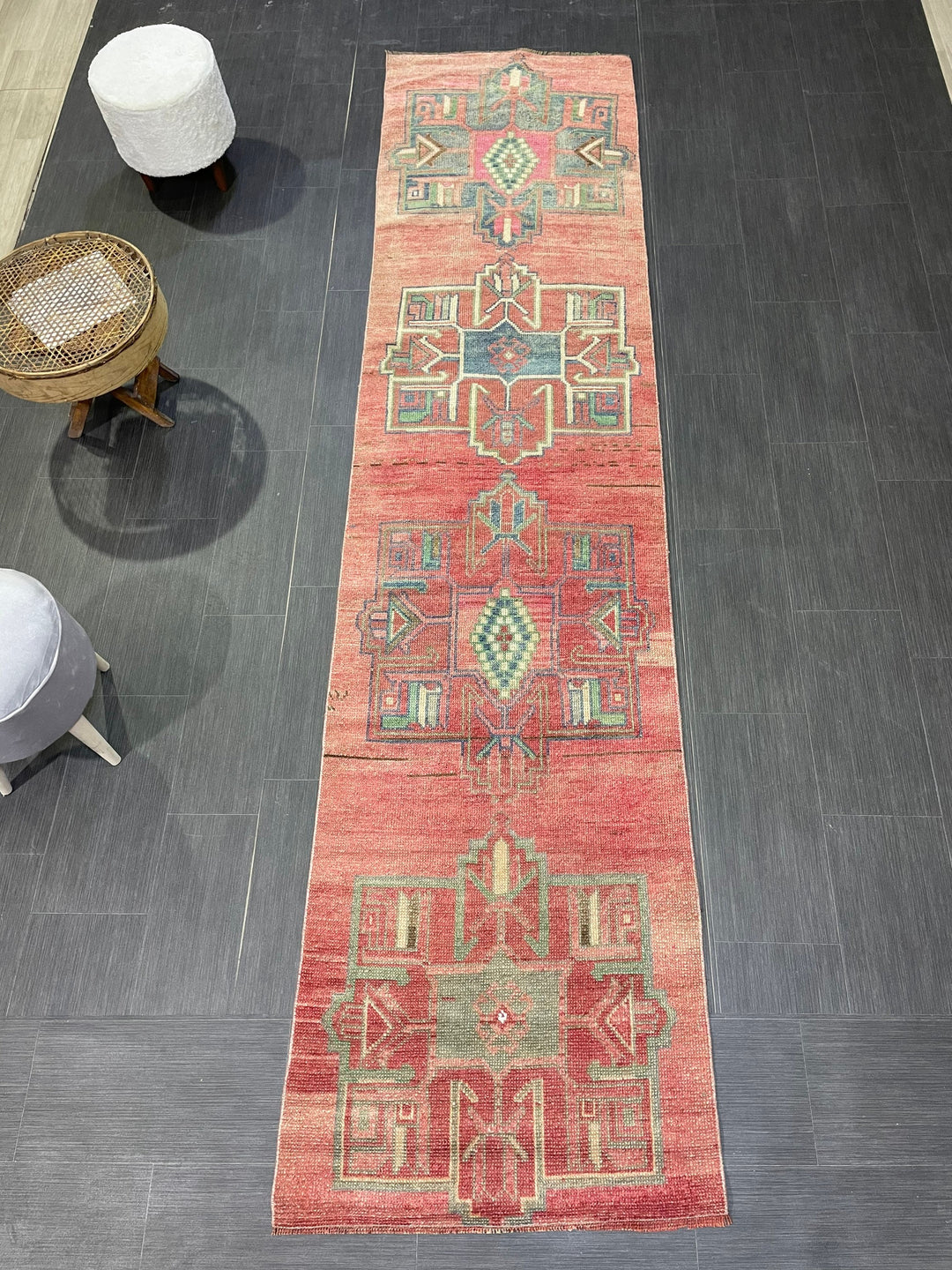 Beige Turkish Runner Rug 2' 8" x 11' 1" Hand-Knotted view