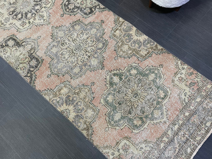Beige Turkish Runner Rug 3' x 12' 7" Hand-Knotted | No. WR45518