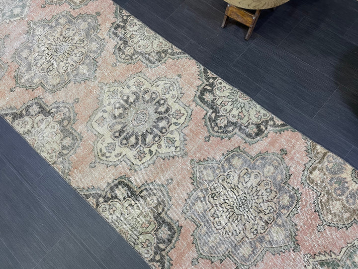 Beige Turkish Runner Rug 3' x 12' 7" Hand-Knotted | No. WR45518