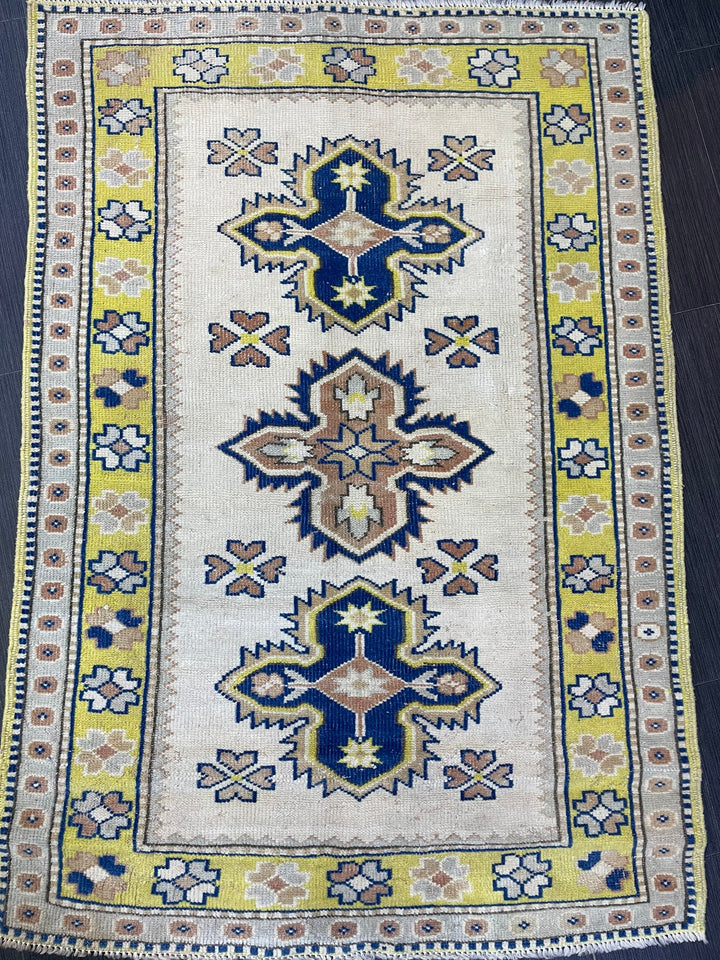 Tan Turkish Oushak Rug 3' x 4' 3" Hand-Knotted view 9