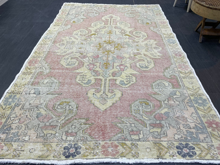 Beige Turkish Oushak Rug 4' 7" x 7' 4" Hand-Knotted view