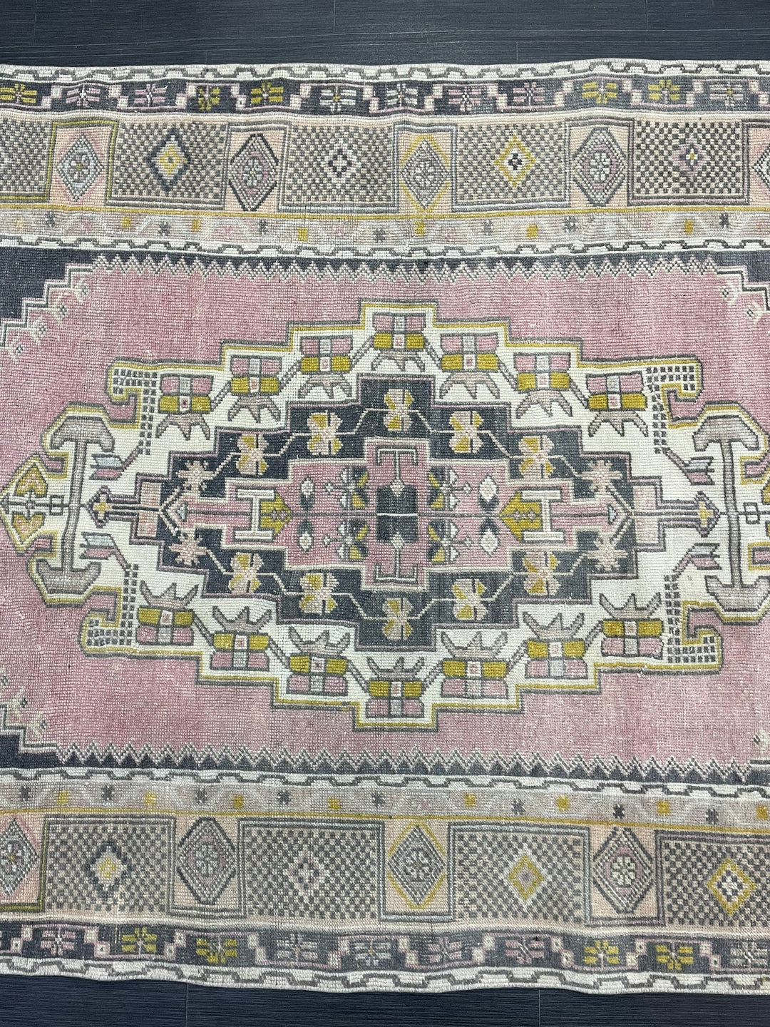 Rust Turkish Oushak Rug 4' 8" x 7' 7" Hand-Knotted pattern
