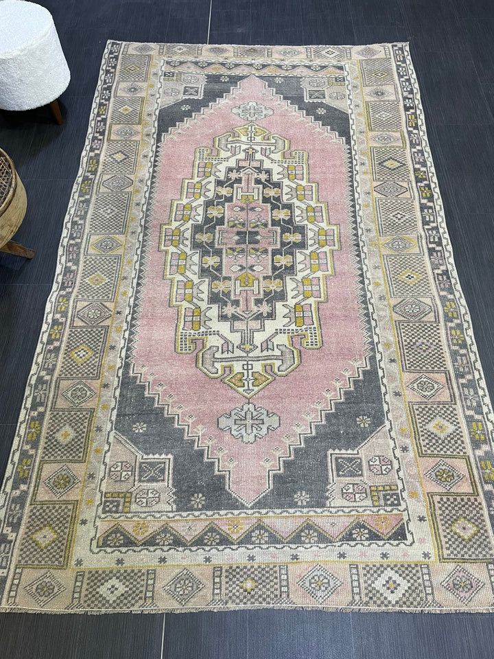 Rust Turkish Oushak Rug 4' 8" x 7' 7" Hand-Knotted reverse