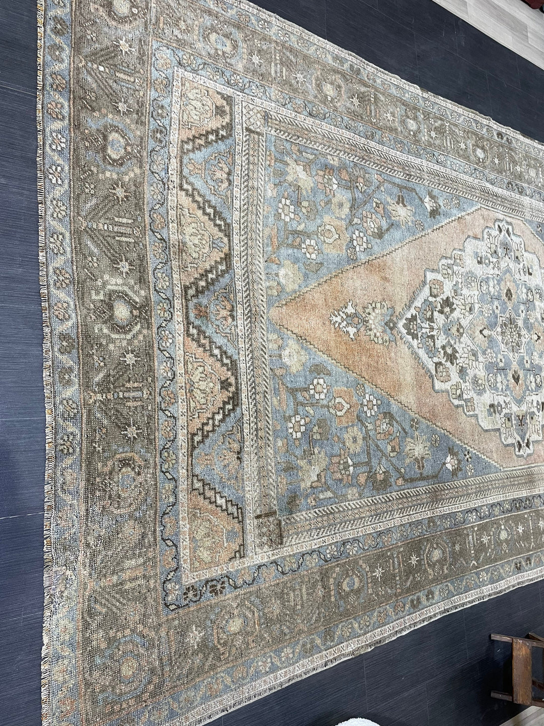 Tan Turkish Oushak Rug 6' 7" x 12' 5" Hand-Knotted view 9