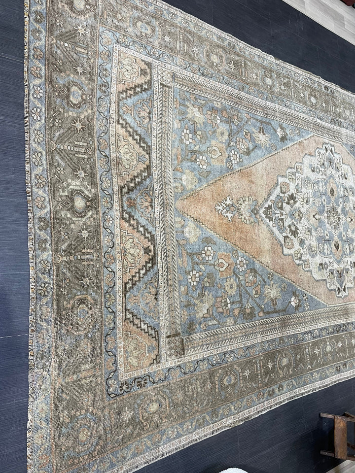 Tan Turkish Oushak Rug 6' 7" x 12' 5" Hand-Knotted view 9