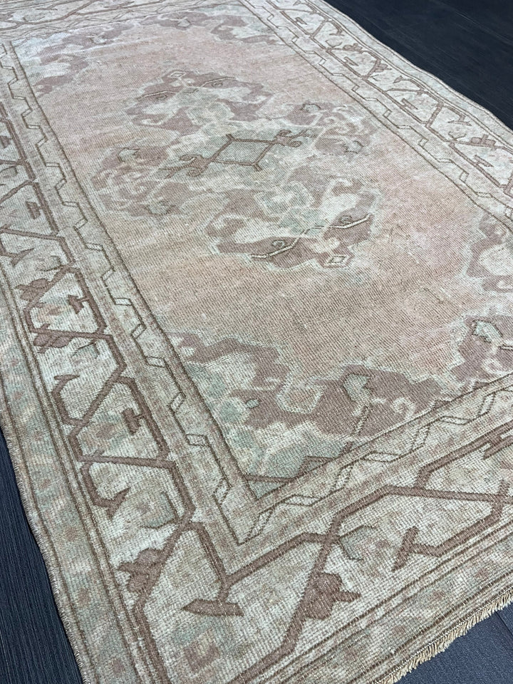 Rust Turkish Runner Rug 3' 6" x 5' 6" Hand-Knotted border