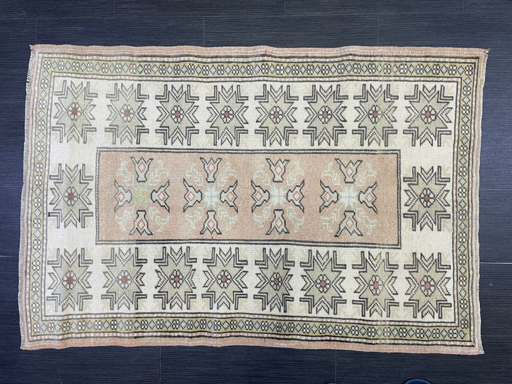 Beige Turkish Oushak Rug 2' 10" x 4' 3" Hand-Knotted view 9