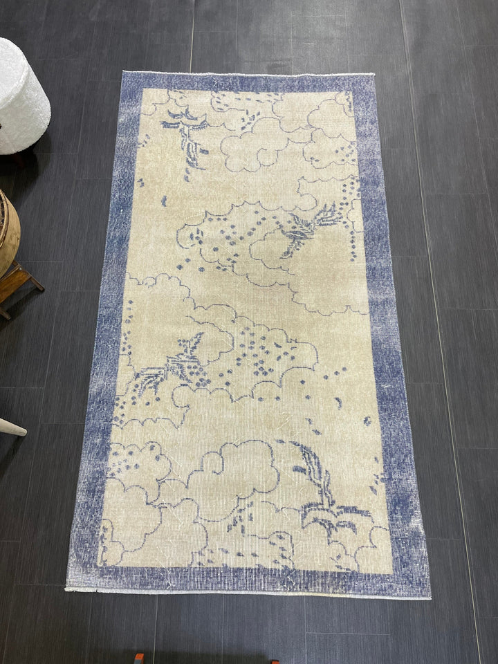 Rust Turkish Oushak Rug 3' 9" x 6' 9" Hand-Knotted reverse
