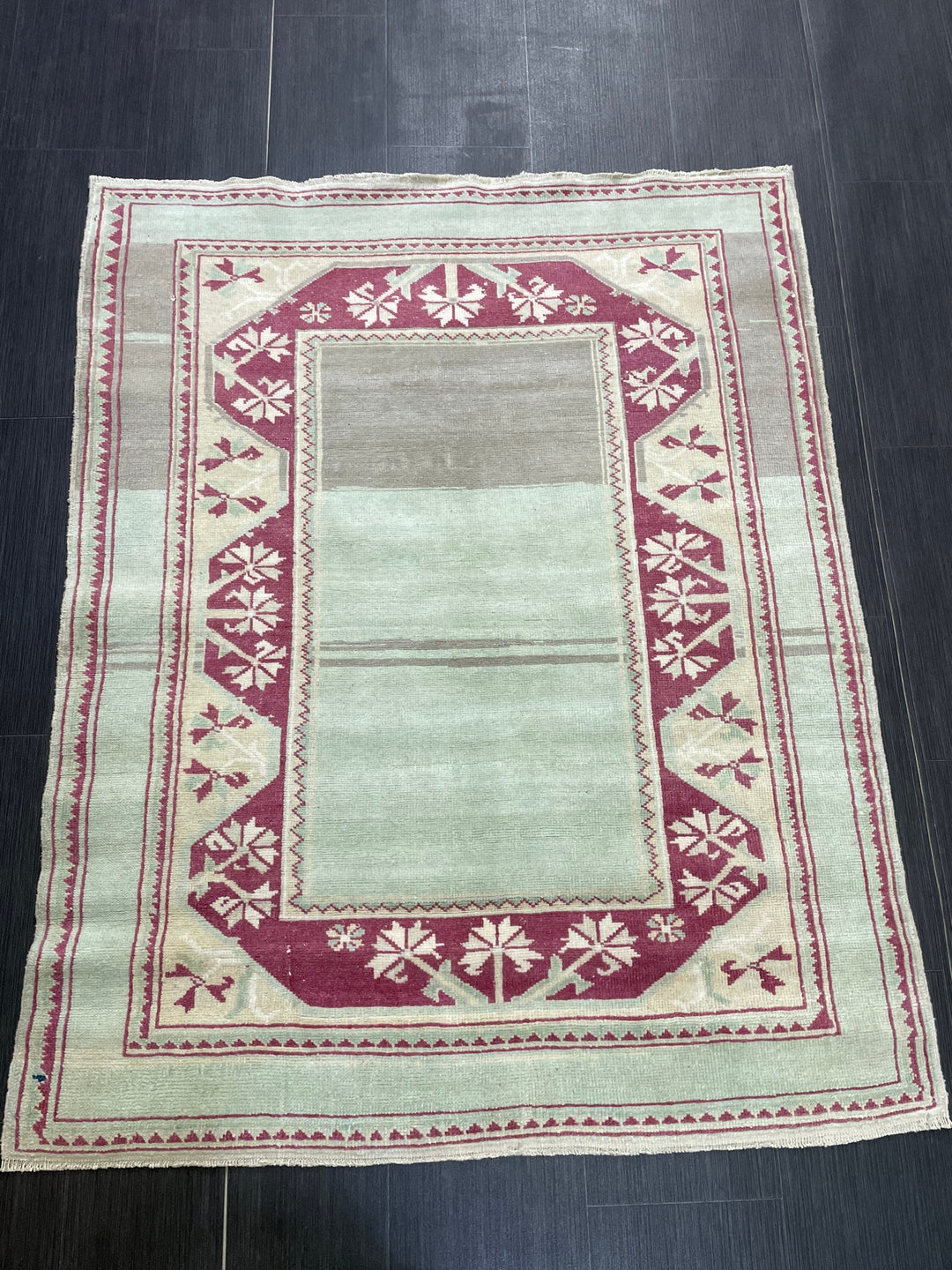Brown Turkish Oushak Rug 3' 11" x 4' 11" Hand-Knotted | No. WR20533