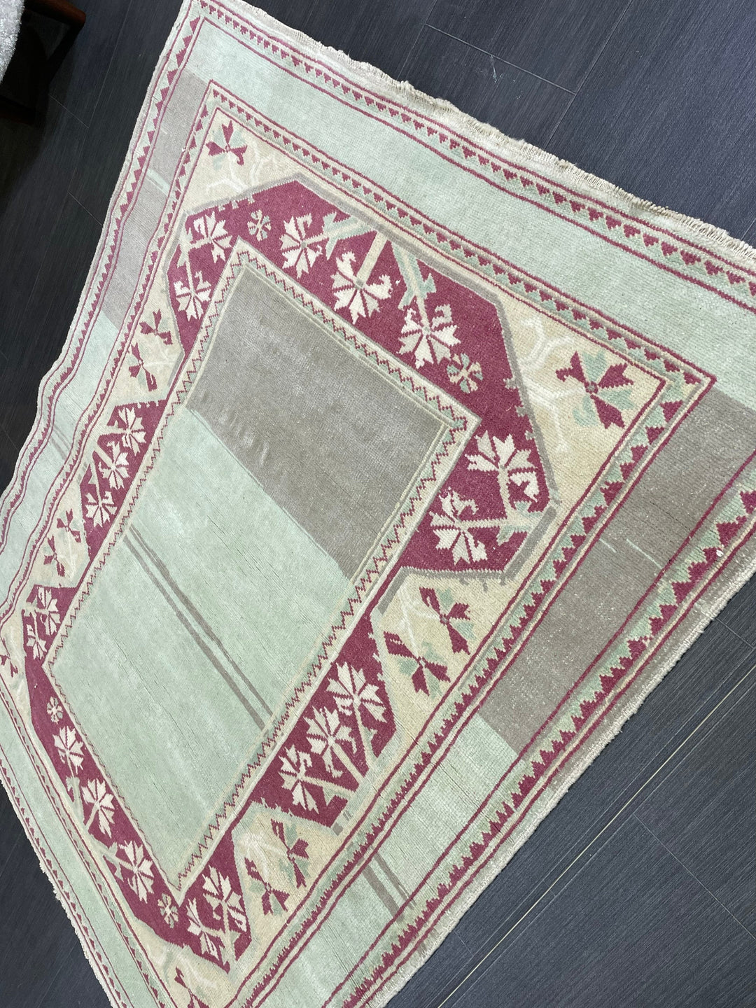 Brown Turkish Oushak Rug 3' 11" x 4' 11" Hand-Knotted | No. WR20533