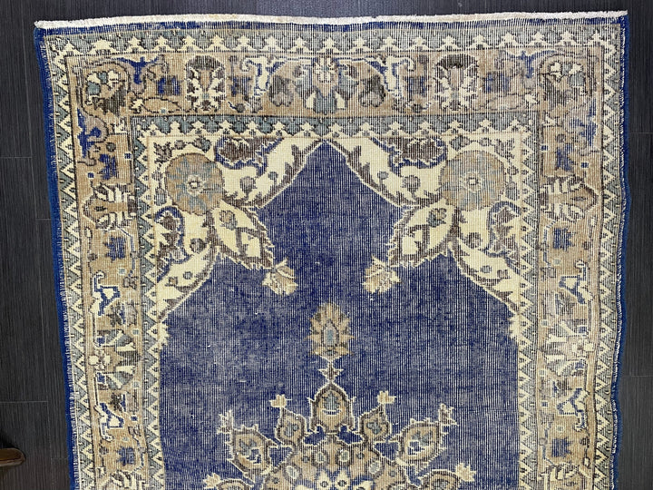 Blue Turkish Oushak Rug 3' 9" x 7' Hand-Knotted | No. WR12709