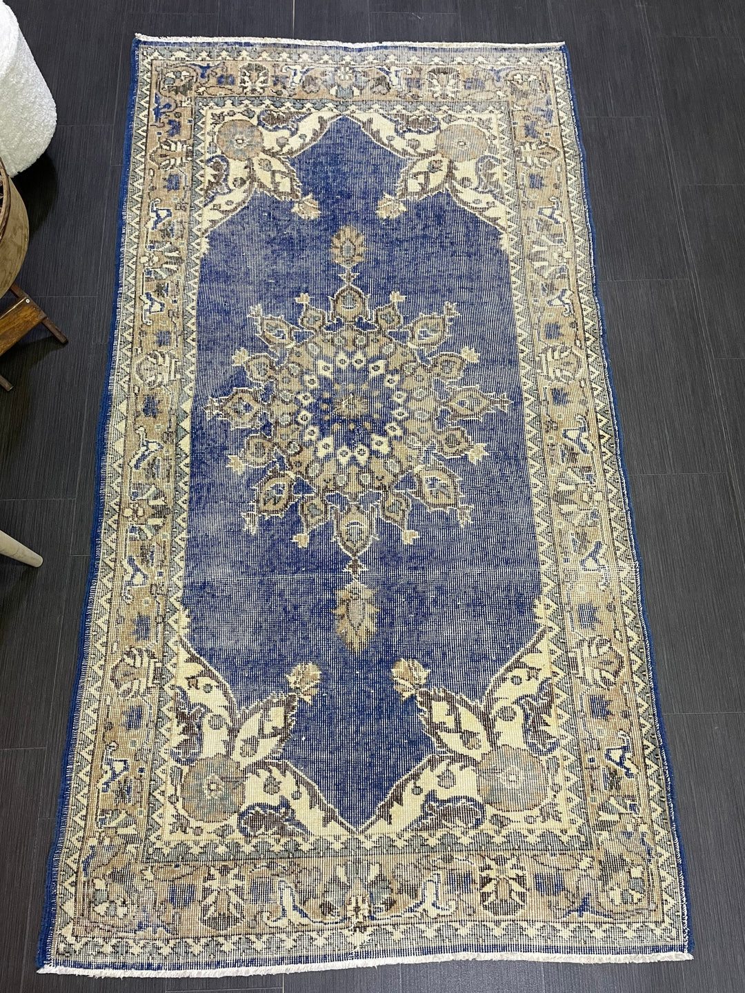 Blue Turkish Oushak Rug 3' 9" x 7' Hand-Knotted | No. WR12709