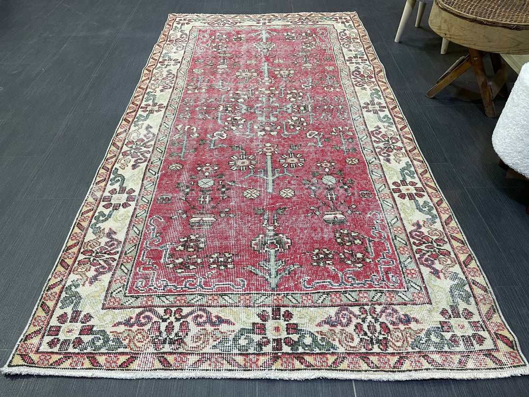 Beige Turkish Runner Rug 3' 8" x 7' Hand-Knotted view