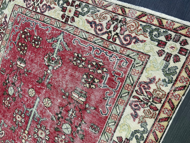 Beige Turkish Runner Rug 3' 8" x 7' Hand-Knotted view 9