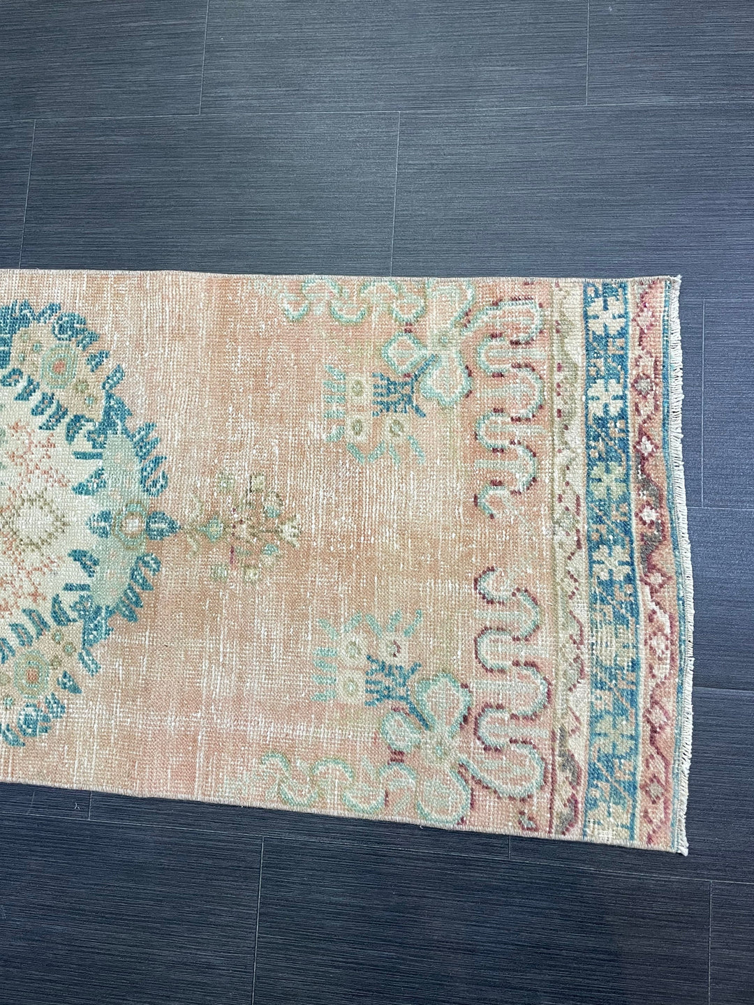 Beige Turkish Runner Rug 2' 1" x 6' 9" Hand-Knotted view 9