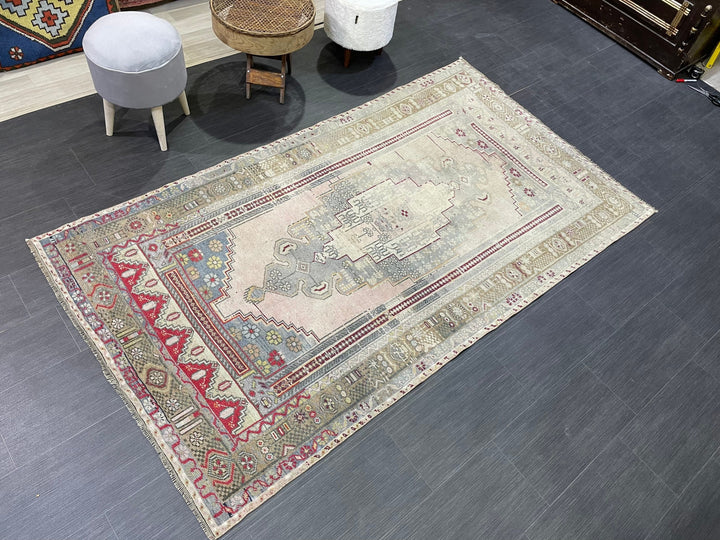 Rust Turkish Oushak Rug 4' 3" x 7' 6" Hand-Knotted reverse