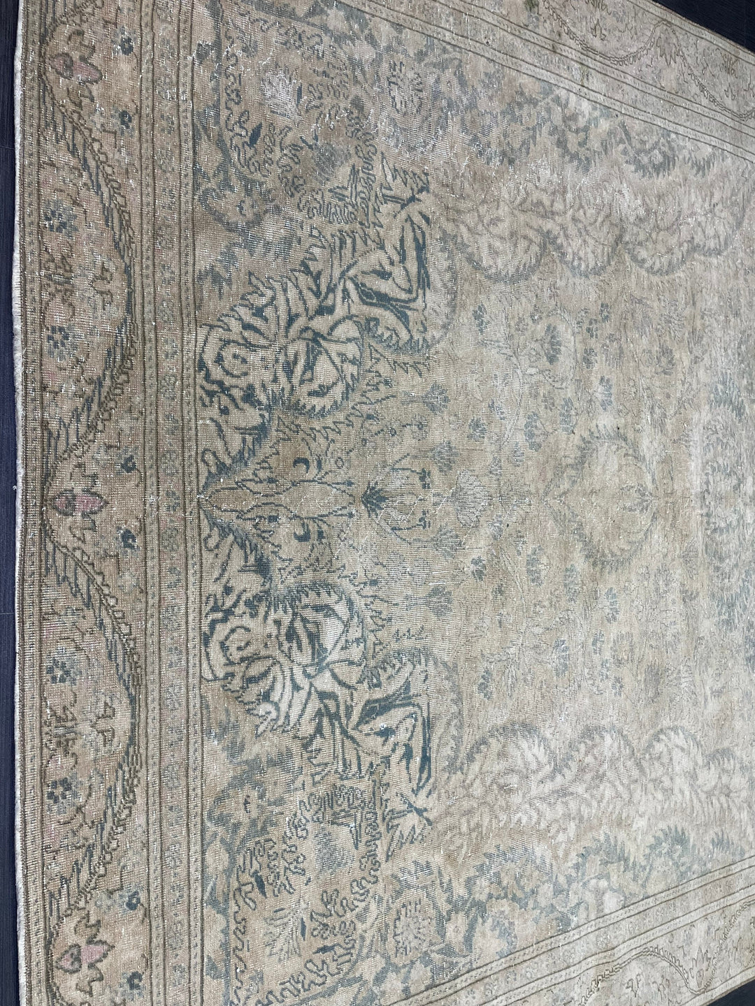 Rust Turkish Oushak Rug 6' 1" x 9' 6" Hand-Knotted close-up