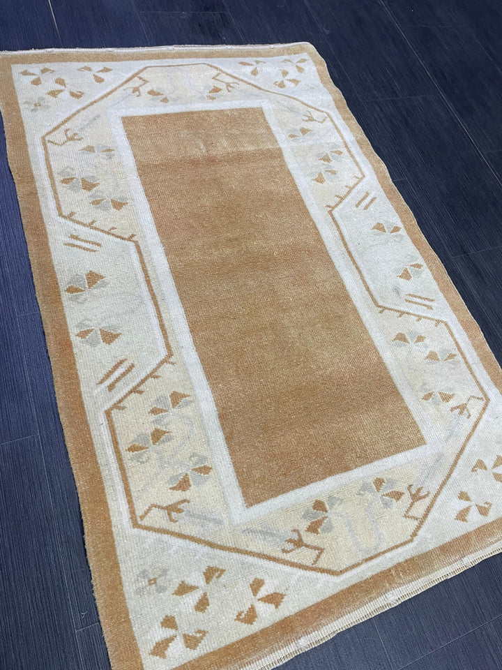 Brown Turkish Oushak Rug 2' 8" x 4' 3" Hand-Knotted | No. WR50953