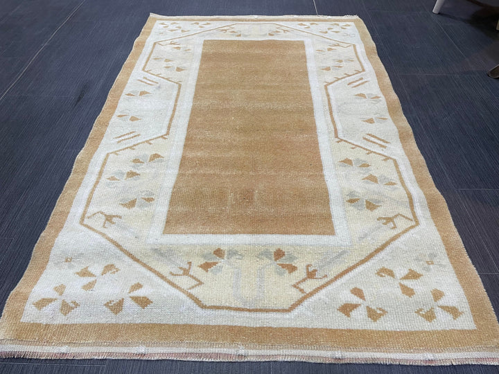 Brown Turkish Oushak Rug 2' 8" x 4' 3" Hand-Knotted | No. WR50953