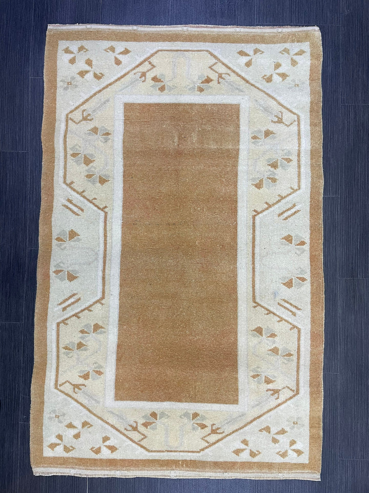 Brown Turkish Oushak Rug 2' 8" x 4' 3" Hand-Knotted | No. WR50953