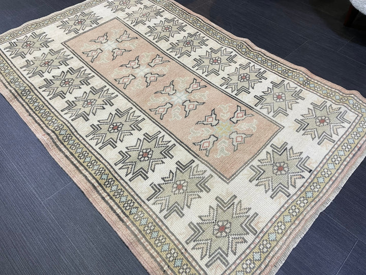 Beige Turkish Oushak Rug 2' 10" x 4' 3" Hand-Knotted view