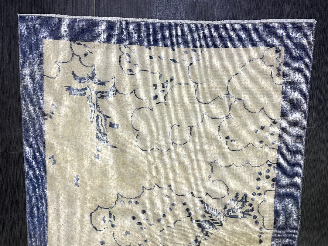 Rust Turkish Oushak Rug 3' 9" x 6' 9" Hand-Knotted detail