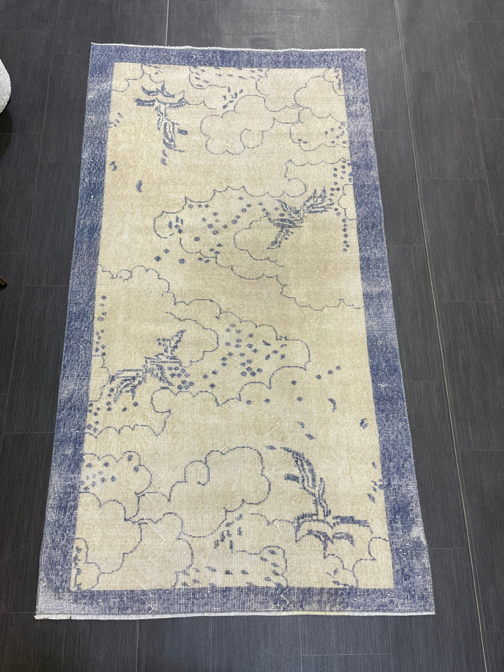 Rust Turkish Oushak Rug 3' 9" x 6' 9" Hand-Knotted close-up