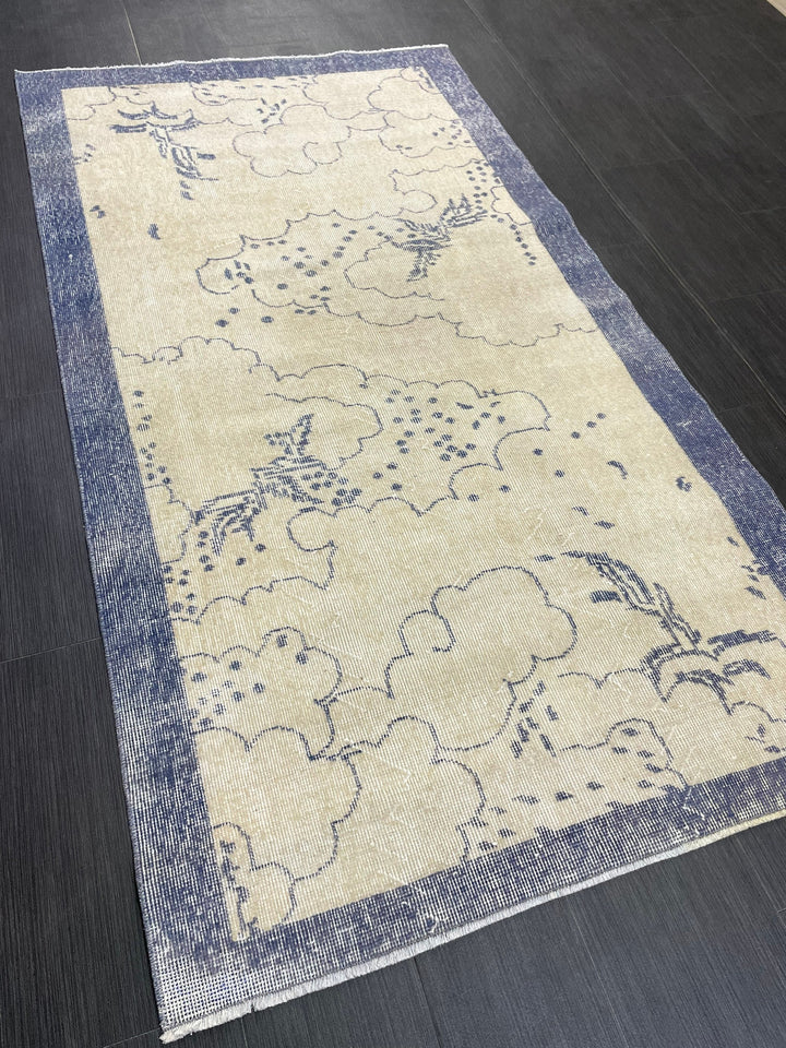 Rust Turkish Oushak Rug 3' 9" x 6' 9" Hand-Knotted pattern