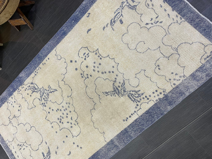 Rust Turkish Oushak Rug 3' 9" x 6' 9" Hand-Knotted border