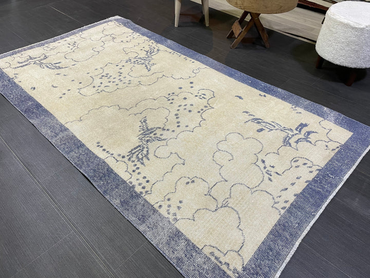 Rust Turkish Oushak Rug 3' 9" x 6' 9" Hand-Knotted texture