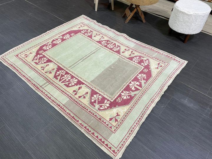 Brown Turkish Oushak Rug 3' 11" x 4' 11" Hand-Knotted | No. WR20533