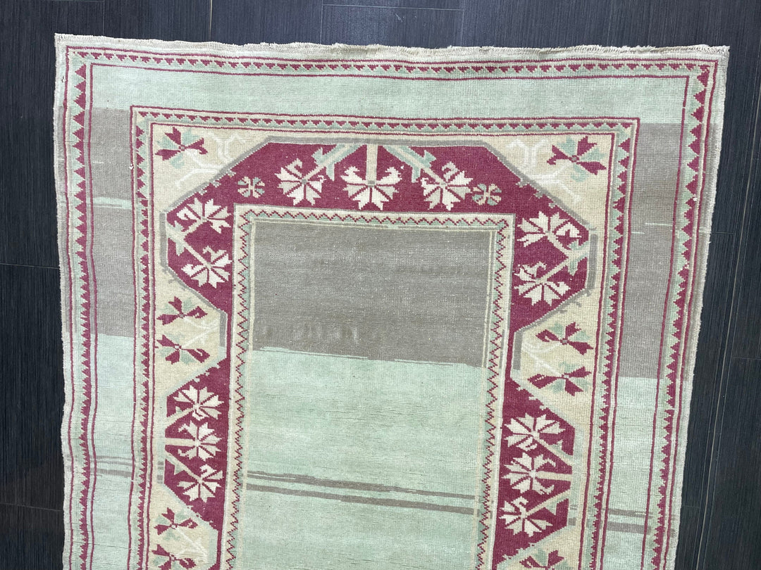 Brown Turkish Oushak Rug 3' 11" x 4' 11" Hand-Knotted | No. WR20533