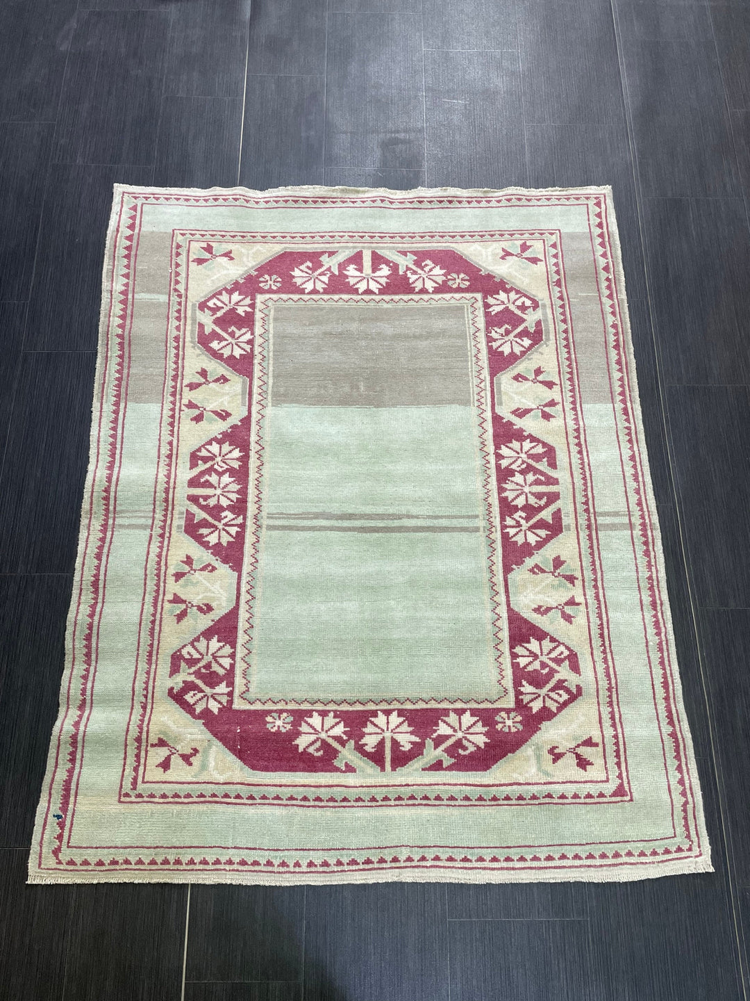 Brown Turkish Oushak Rug 3' 11" x 4' 11" Hand-Knotted | No. WR20533