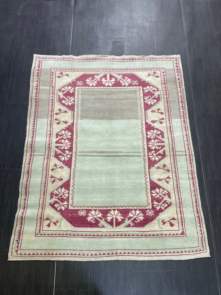 Brown Turkish Oushak Rug 3' 11" x 4' 11" Hand-Knotted | No. WR20533