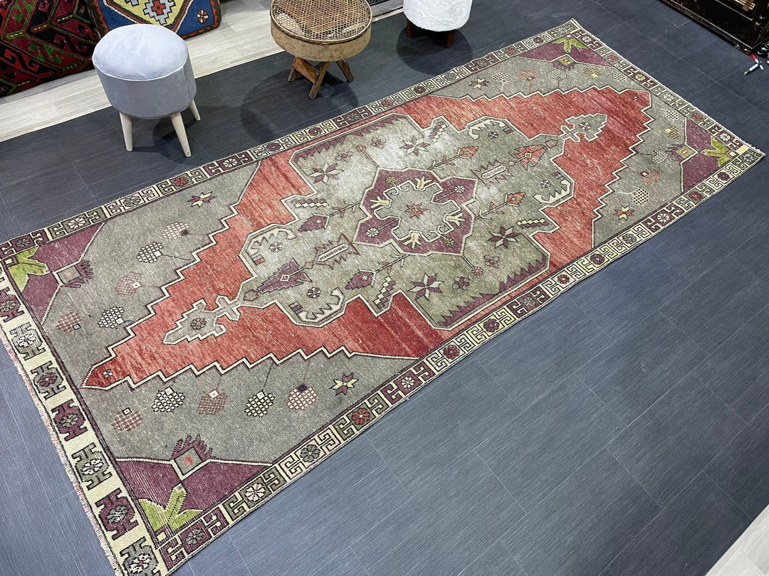 Blue Turkish Oushak Rug 4' 5" x 10' 9" Hand-Knotted | No. WR17161