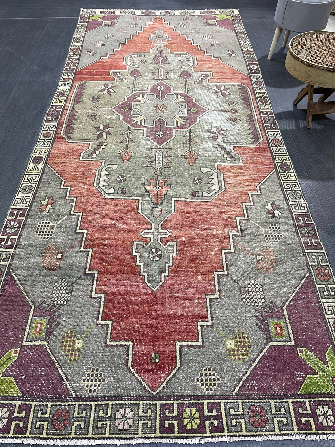 Blue Turkish Oushak Rug 4' 5" x 10' 9" Hand-Knotted | No. WR17161