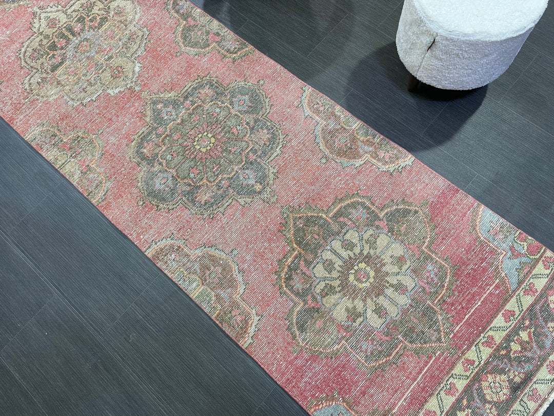 Turkish Runner Rug 2' 8" x 12' 6" Hand-Knotted pattern