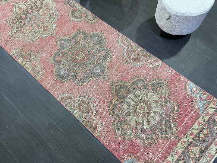 Turkish Runner Rug 2' 8" x 12' 6" Hand-Knotted pattern