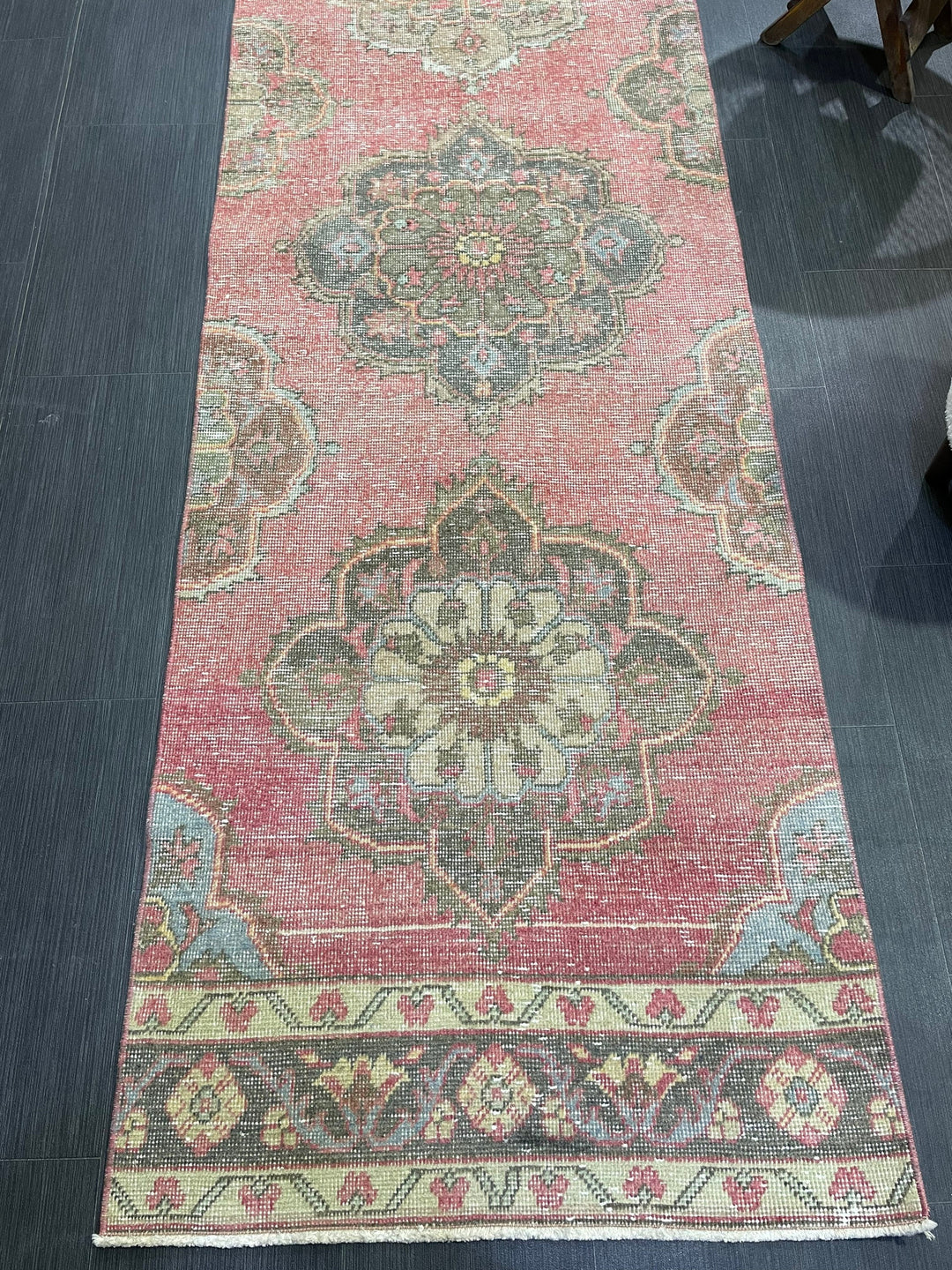 Turkish Runner Rug 2' 8" x 12' 6" Hand-Knotted field